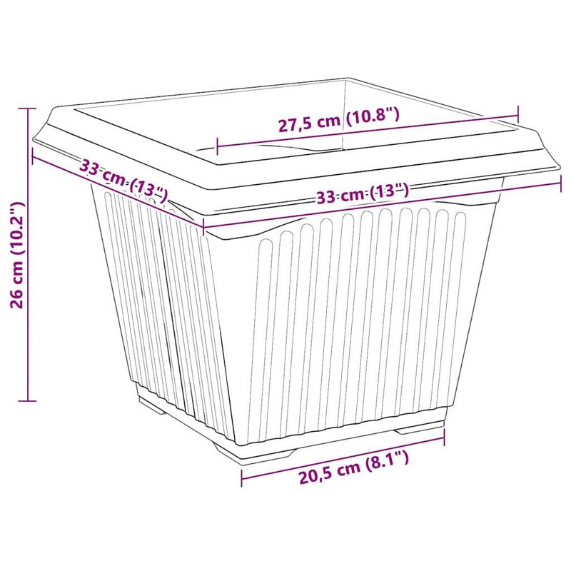 Casa si Gradina - Decoratiuni - Obiecte decorative - Vaze si boluri decorative - Vaza patrata pentru flori 24 pcs Rosu caramida - Infinity.ro