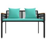 Casa si Gradina - Gradina si terasa - Mobilier exterior - Bancute de gradina - Banca de exterior Negru si Turcoaz 117 x 54 x 74.5 cm poliratan - Infinity.ro