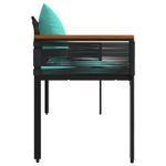 Casa si Gradina - Gradina si terasa - Mobilier exterior - Bancute de gradina - Banca de exterior Negru si Turcoaz 117 x 54 x 74.5 cm poliratan - Infinity.ro