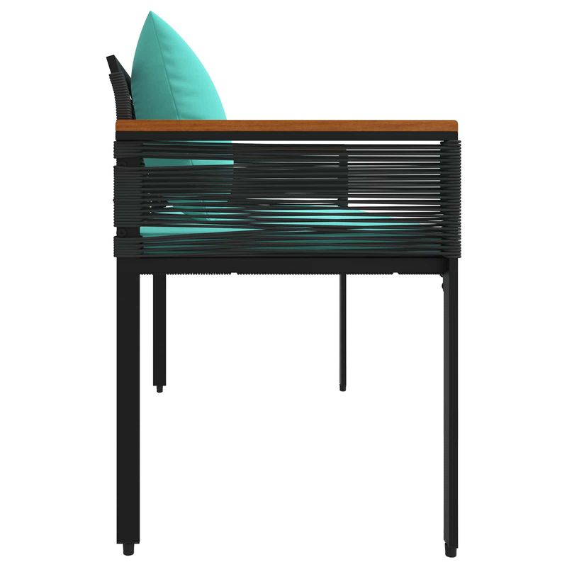 Casa si Gradina - Gradina si terasa - Mobilier exterior - Bancute de gradina - Banca de exterior Negru si Turcoaz 117 x 54 x 74.5 cm poliratan - Infinity.ro