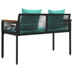 Casa si Gradina - Gradina si terasa - Mobilier exterior - Bancute de gradina - Banca de exterior Negru si Turcoaz 117 x 54 x 74.5 cm poliratan - Infinity.ro