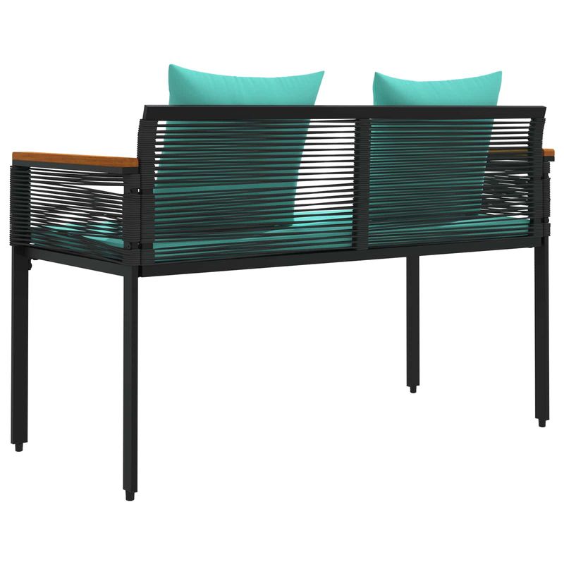 Casa si Gradina - Gradina si terasa - Mobilier exterior - Bancute de gradina - Banca de exterior Negru si Turcoaz 117 x 54 x 74.5 cm poliratan - Infinity.ro
