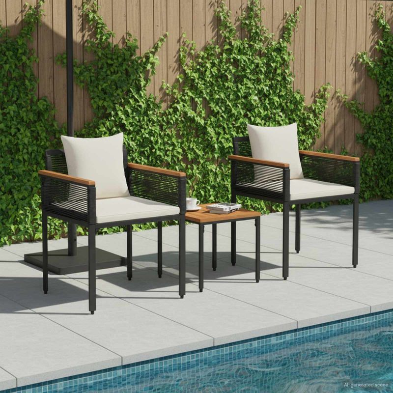 Casa si Gradina - Gradina si terasa - Mobilier exterior - Seturi mobila gradina - Set de Mobilier pentru Exterior 3 pcs Negru si Alb crem - Infinity.ro