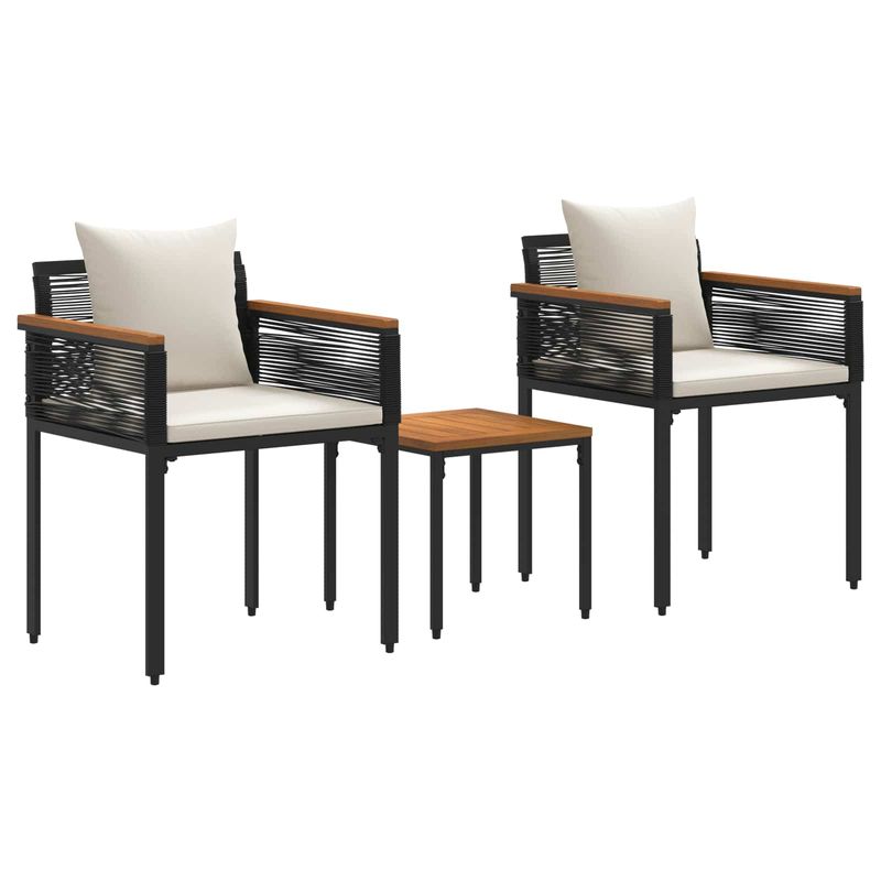 Casa si Gradina - Gradina si terasa - Mobilier exterior - Seturi mobila gradina - Set de Mobilier pentru Exterior 3 pcs Negru si Alb crem - Infinity.ro