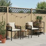 Casa si Gradina - Gradina si terasa - Mobilier exterior - Seturi mobila gradina - Set de Mobilier pentru Exterior 3 pcs Negru si Alb crem - Infinity.ro