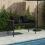 Casa si Gradina - Gradina si terasa - Mobilier exterior - Bancute de gradina - Banca de exterior cu perna Negru 117 x 54 x 74.5 cm poliratan - Infinity.ro