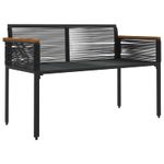 Casa si Gradina - Gradina si terasa - Mobilier exterior - Bancute de gradina - Banca de exterior cu perna Negru 117 x 54 x 74.5 cm poliratan - Infinity.ro