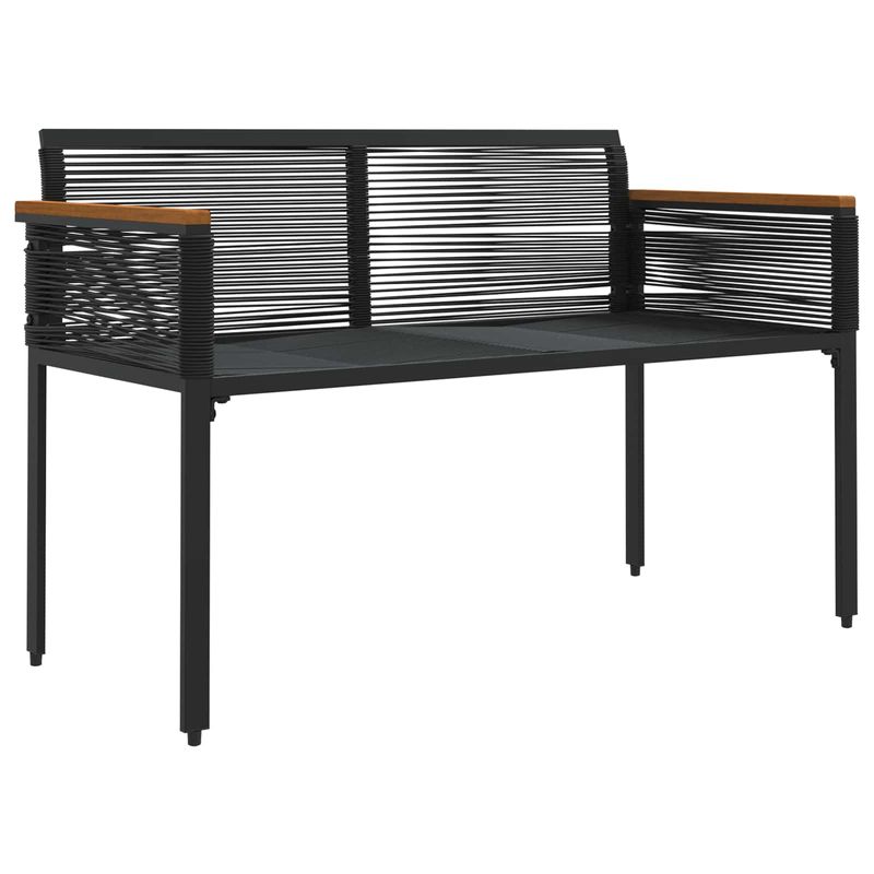 Casa si Gradina - Gradina si terasa - Mobilier exterior - Bancute de gradina - Banca de exterior cu perna Negru 117 x 54 x 74.5 cm poliratan - Infinity.ro