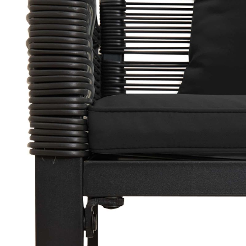 Casa si Gradina - Gradina si terasa - Mobilier exterior - Bancute de gradina - Banca de exterior cu perna Negru 117 x 54 x 74.5 cm poliratan - Infinity.ro
