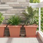 Casa si Gradina - Decoratiuni - Obiecte decorative - Vaze si boluri decorative - Vaza patrata pentru flori 24 pcs Rosu caramida - Infinity.ro