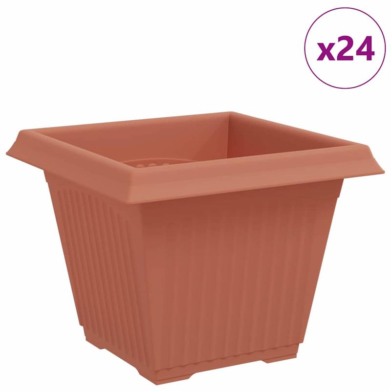 Casa si Gradina - Decoratiuni - Obiecte decorative - Vaze si boluri decorative - Vaza patrata pentru flori 24 pcs Rosu caramida - Infinity.ro