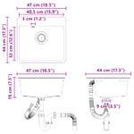 Casa si Gradina - Sanitare - Chiuveta bucatarie si accesorii - Chiuvete bucatarie - Chiuveta Negru 470 x 440 mm Granit - Infinity.ro