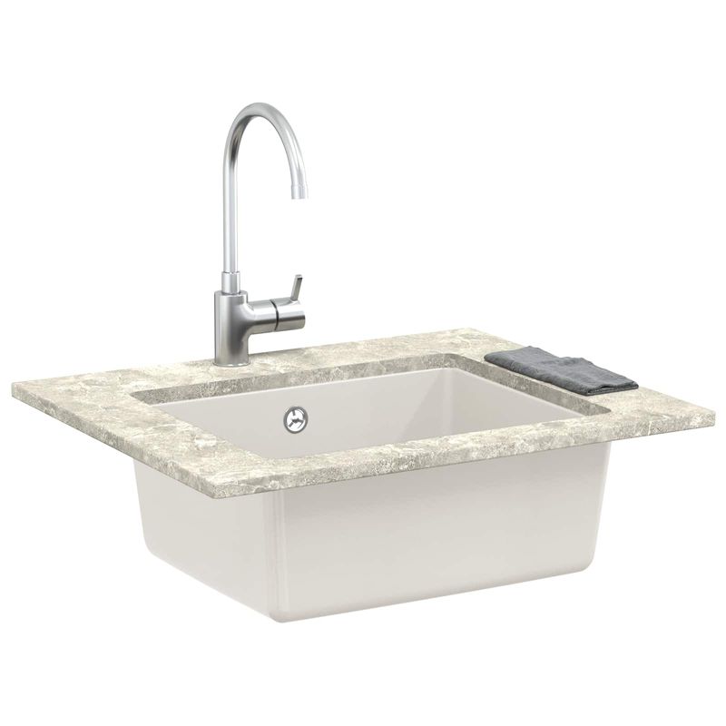 Casa si Gradina - Sanitare - Chiuveta bucatarie si accesorii - Chiuvete bucatarie - Chiuveta Alb 530 x 460 mm 80% Quartz si 20% Rasina - Infinity.ro