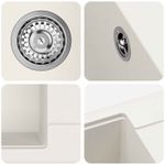 Casa si Gradina - Sanitare - Chiuveta bucatarie si accesorii - Chiuvete bucatarie - Chiuveta Alb 560 x 460 mm 80% Quartz si 20% Rasina - Infinity.ro