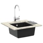 Casa si Gradina - Sanitare - Chiuveta bucatarie si accesorii - Chiuvete bucatarie - Chiuveta Negru 430 x 460 mm 80% Quartz si 20% Rasina - Infinity.ro