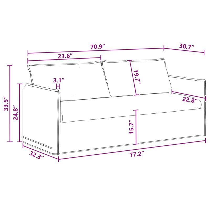 Casa si Gradina - Mobilier - Canapele si coltare - Canapele - Canapea 180cm Gri inchis Metal - Infinity.ro