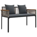 Casa si Gradina - Gradina si terasa - Mobilier exterior - Bancute de gradina - Banca de exterior cu perna Gri si gri inchis 117 x 54 x 74.5 cm - Infinity.ro