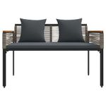 Casa si Gradina - Gradina si terasa - Mobilier exterior - Bancute de gradina - Banca de exterior cu perna Gri si gri inchis 117 x 54 x 74.5 cm - Infinity.ro