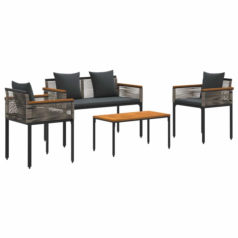 Casa si Gradina - Gradina si terasa - Mobilier exterior - Seturi mobila gradina - Set de Mobilier pentru Exterior 4 pcs Gri si gri inchis - Infinity.ro