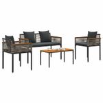 Casa si Gradina - Gradina si terasa - Mobilier exterior - Seturi mobila gradina - Set de Mobilier pentru Exterior 4 pcs Gri si gri inchis - Infinity.ro