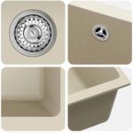 Casa si Gradina - Sanitare - Chiuveta bucatarie si accesorii - Chiuvete bucatarie - Chiuveta Bej 430 x 460 mm 80% Quartz si 20% Rasina - Infinity.ro