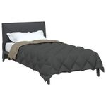 Casa si Gradina - Textile si covoare - Pături și cuverturi - Pături - Duvet de iarna Gri deschis si antracit 200 x 155 cm Microfibra - Infinity.ro