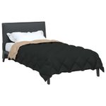 Casa si Gradina - Textile si covoare - Pături și cuverturi - Pături - Duvet de iarna Negru si Taupe 200 x 135 cm Microfibra - Infinity.ro