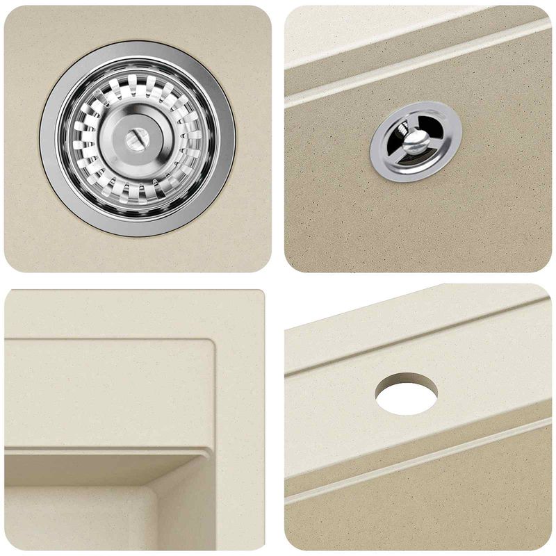 Casa si Gradina - Sanitare - Chiuveta bucatarie si accesorii - Chiuvete bucatarie - Chiuveta Bej 470 x 440 mm Granit - Infinity.ro