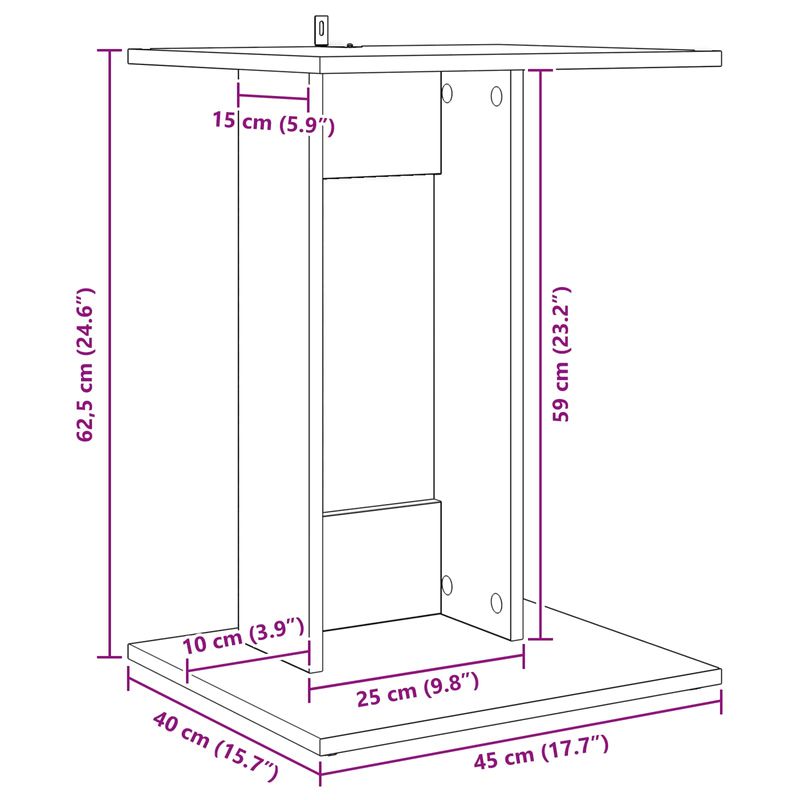 Casa si Gradina - Mobilier - Mese si birouri - Mese living - Masa laterala Lemn vechi 45 x 40 x 62,5 cm Lemn compozit - Infinity.ro