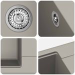 Casa si Gradina - Sanitare - Chiuveta bucatarie si accesorii - Chiuvete bucatarie - Chiuveta Gri 560 x 460 mm 80% Quartz si 20% Rasina - Infinity.ro