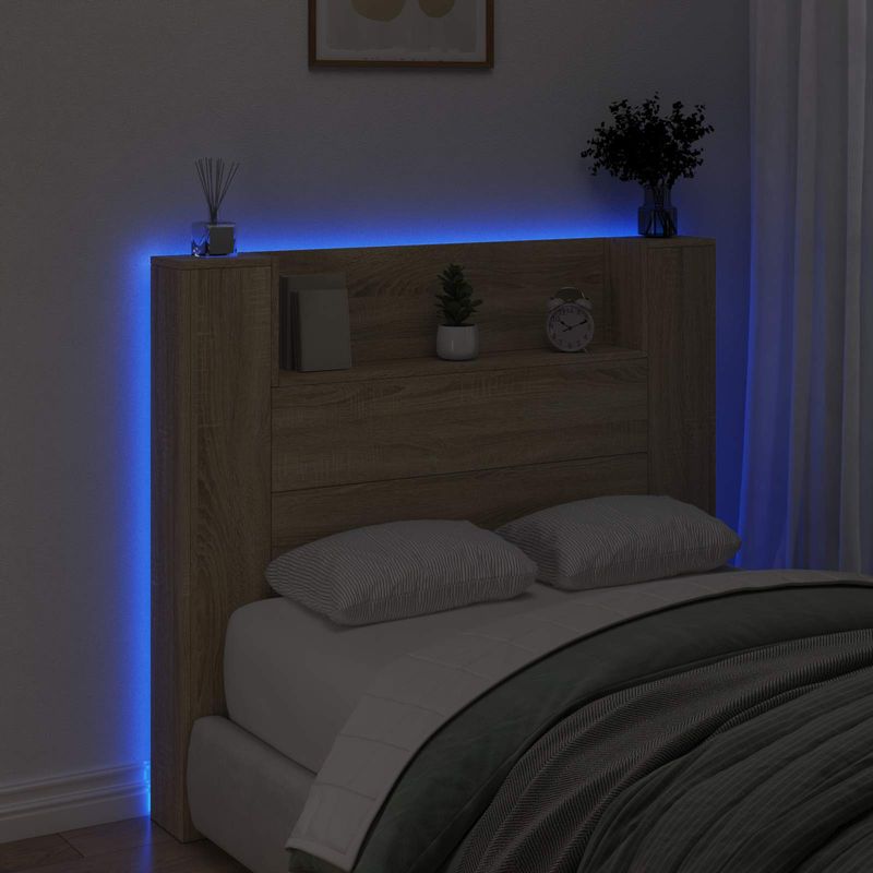 Casa si Gradina - Mobilier - Paturi si accesorii - Accesorii paturi - Tablie de pat LED  Design Blocuri de diamant Gri deschis 90 cm Tesatura - Infinity.ro