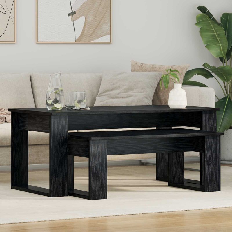 Casa si Gradina - Mobilier - Mese si birouri - Masute de cafea - Set de masute de cafea 2 pcs Stejar Negru Lemn compozit - Infinity.ro
