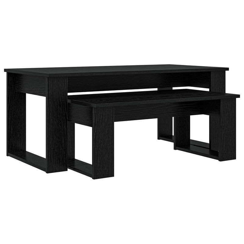 Casa si Gradina - Mobilier - Mese si birouri - Masute de cafea - Set de masute de cafea 2 pcs Stejar Negru Lemn compozit - Infinity.ro