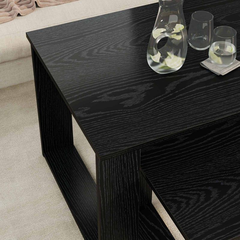 Casa si Gradina - Mobilier - Mese si birouri - Masute de cafea - Set de masute de cafea 2 pcs Stejar Negru Lemn compozit - Infinity.ro