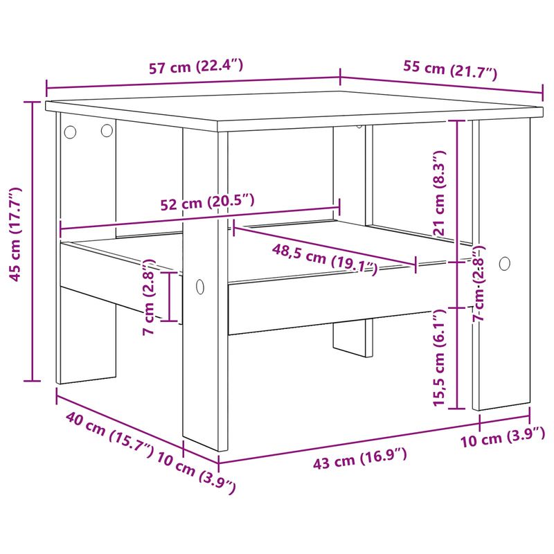 Casa si Gradina - Mobilier - Mese si birouri - Masute de cafea - Masa de cafea Gri Sonoma 57 x 55 x 45 cm Lemn compozit - Infinity.ro
