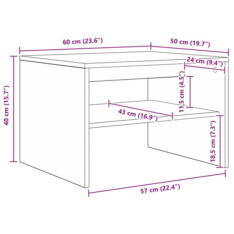 Casa si Gradina - Mobilier - Mese si birouri - Masute de cafea - Masa de cafea Gri Sonoma 60 x 50 x 40 cm Lemn compozit - Infinity.ro