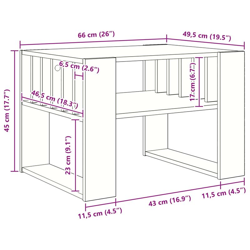 Casa si Gradina - Mobilier - Mese si birouri - Masute de cafea - Masa de cafea Alb 66 x 49,5 x 45 cm Lemn compozit - Infinity.ro
