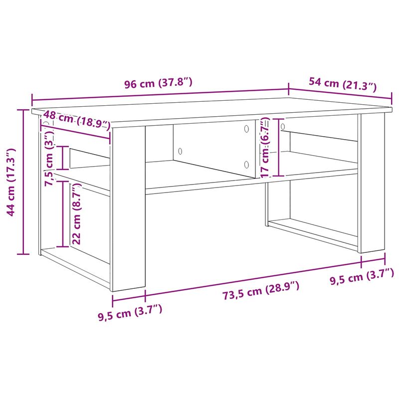 Casa si Gradina - Mobilier - Mese si birouri - Masute de cafea - Masa de cafea Lemn vechi 96 x 54 x 44 cm Lemn compozit - Infinity.ro