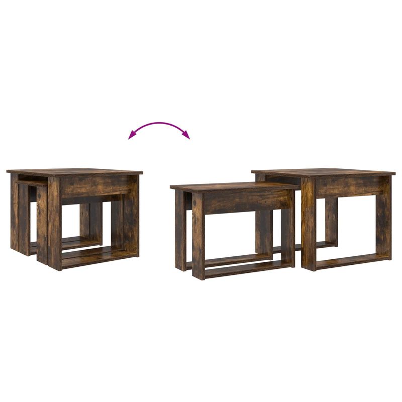 Casa si Gradina - Mobilier - Mese si birouri - Masute de cafea - Set de masute de cafea 2 pcs Stejar fumuriu Lemn compozit - Infinity.ro