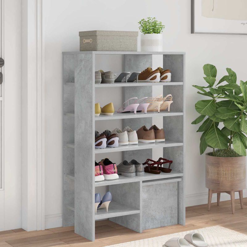 Casa si Gradina - Mobilier - Organizare si depozitare - Organizator incaltaminte - Dulap pentru pantofi cu raft 2 pcs Gri din beton Lemn compozit - Infinity.ro