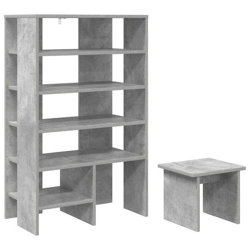 Casa si Gradina - Mobilier - Organizare si depozitare - Organizator incaltaminte - Dulap pentru pantofi cu raft 2 pcs Gri din beton Lemn compozit - Infinity.ro