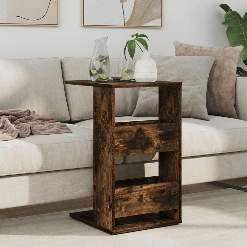 Casa si Gradina - Mobilier - Mese si birouri - Mese living - Masa laterala Stejar fumuriu 40 x 35 x 60,5 cm Lemn compozit - Infinity.ro
