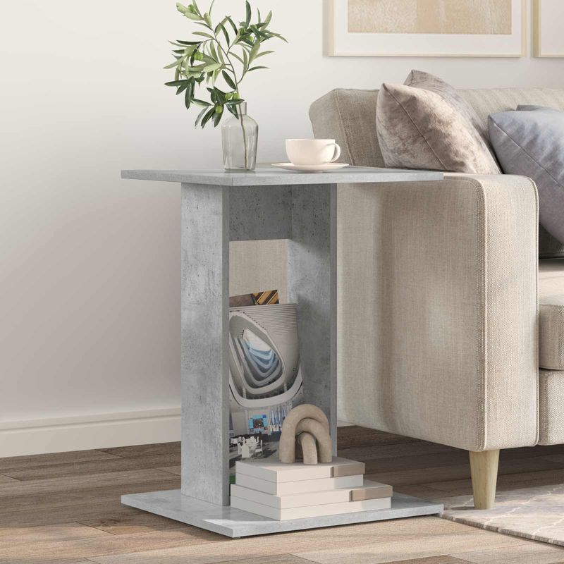 Casa si Gradina - Mobilier - Mese si birouri - Mese living - Masa laterala Gri din beton 45 x 40 x 62,5 cm Lemn compozit - Infinity.ro