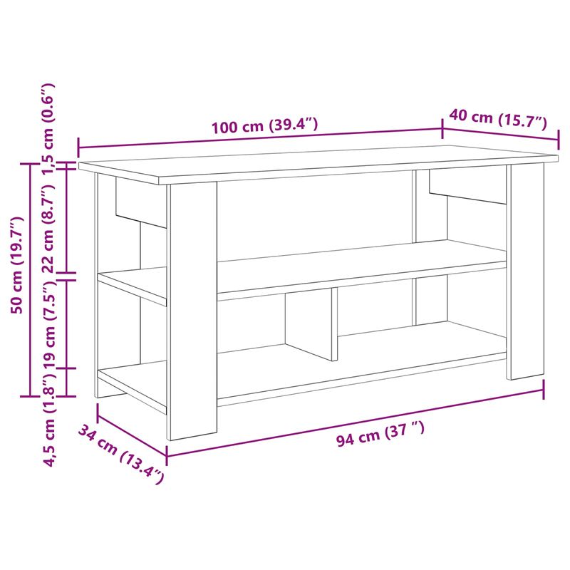 Casa si Gradina - Mobilier - Comode si corpuri - Comode - Suport pentru TV Stejar Artizanal 100 x 40 x 50 cm - Infinity.ro