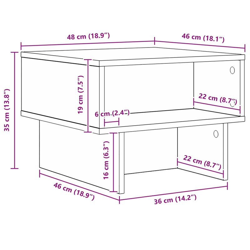 Casa si Gradina - Mobilier - Mese si birouri - Masute de cafea - Masa de cafea Gri Sonoma 48 x 46 x 35 cm Lemn compozit - Infinity.ro