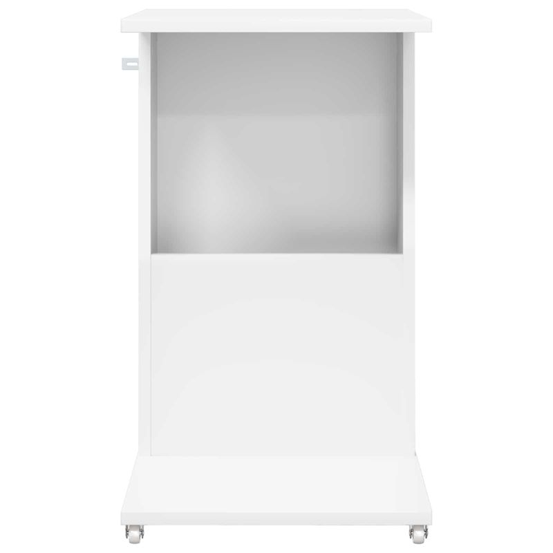 Casa si Gradina - Mobilier - Mese si birouri - Mese living - Masa laterala cu roata Alb 40 x 35 x 60 cm Lemn compozit - Infinity.ro