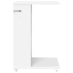 Casa si Gradina - Mobilier - Mese si birouri - Mese living - Masa laterala cu roata Alb 40 x 35 x 60 cm Lemn compozit - Infinity.ro