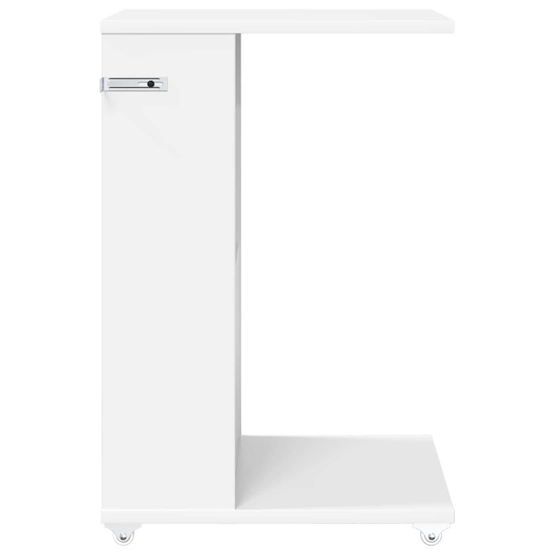 Casa si Gradina - Mobilier - Mese si birouri - Mese living - Masa laterala cu roata Alb 40 x 35 x 60 cm Lemn compozit - Infinity.ro