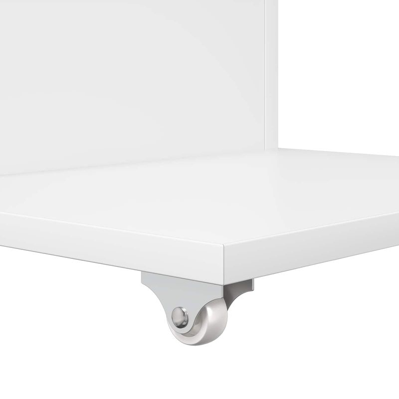 Casa si Gradina - Mobilier - Mese si birouri - Mese living - Masa laterala cu roata Alb 40 x 35 x 60 cm Lemn compozit - Infinity.ro
