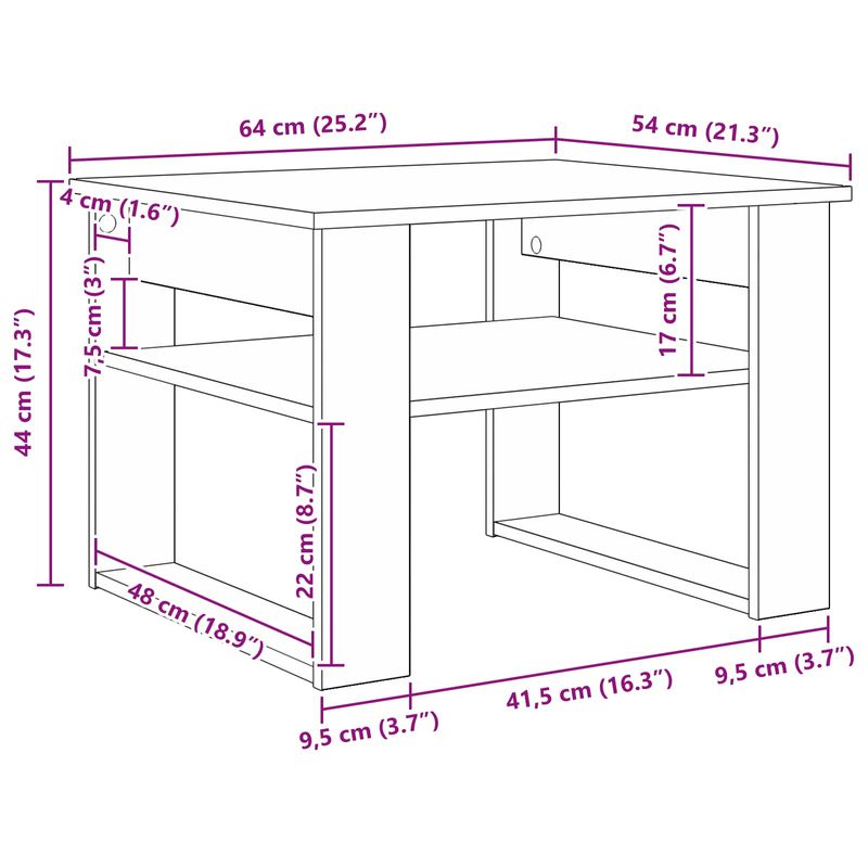 Casa si Gradina - Mobilier - Mese si birouri - Masute de cafea - Masa de cafea Stejar fumuriu 64 x 54 x 44 cm Lemn compozit - Infinity.ro